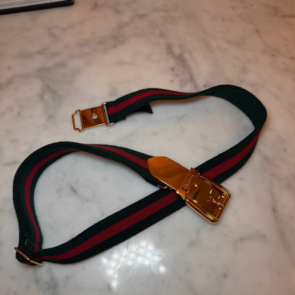 Gucci Sylvie Web Canvas Strap Belt - Picture 3 of 7